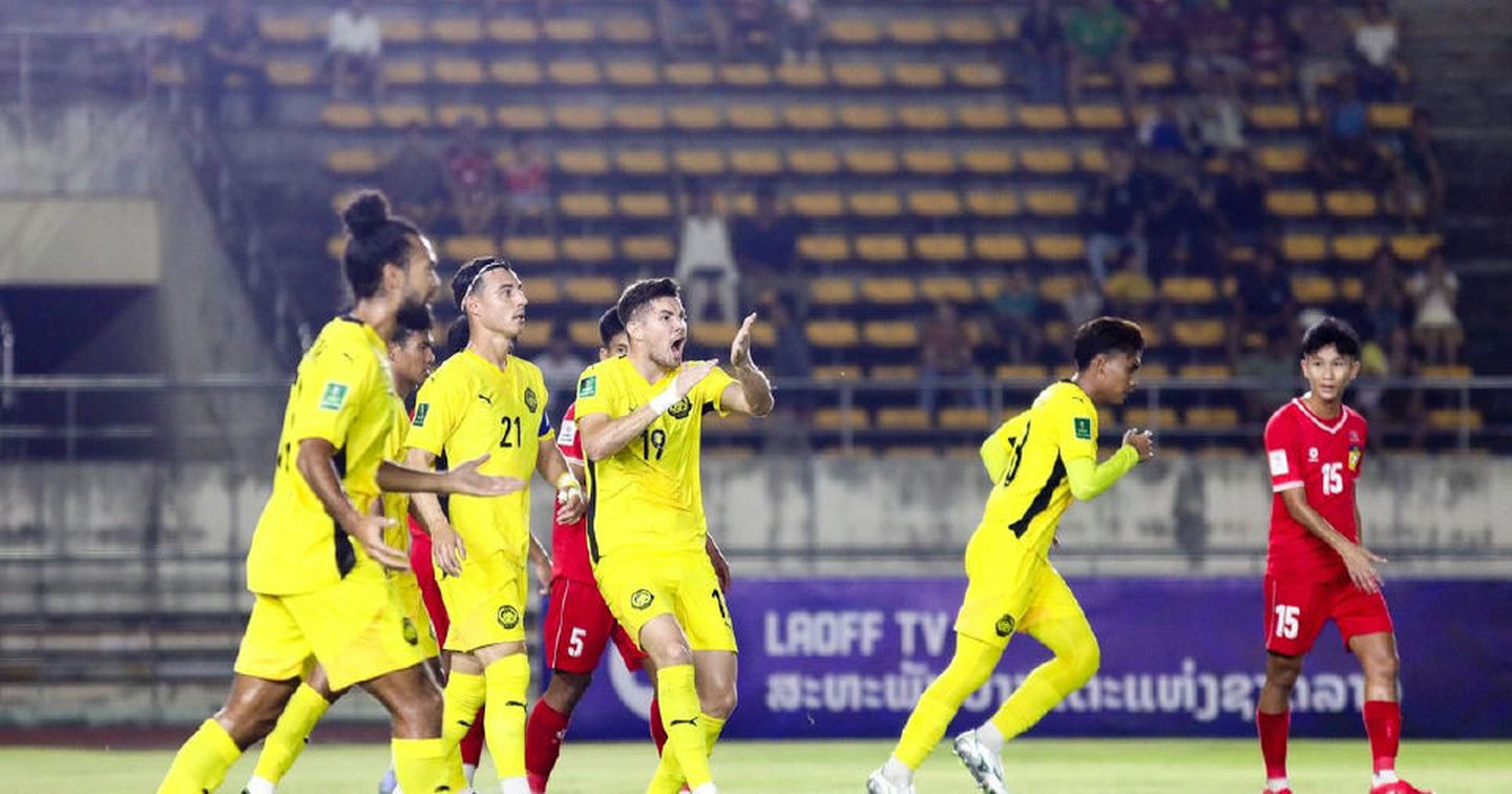 Malaysia thắng đậm Lào, củng cố ngôi đầu bảng F Vòng loại ASIAN Cup 2027