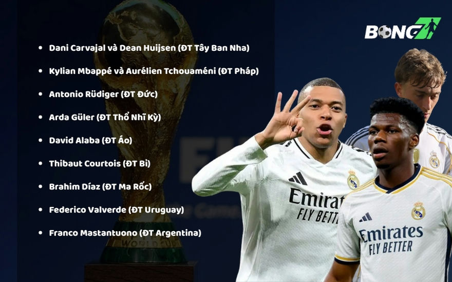 Hàng loạt cầu thủ của Real Madrid vừa phải thi đấu tại ĐTQG ở vòng loại World Cup