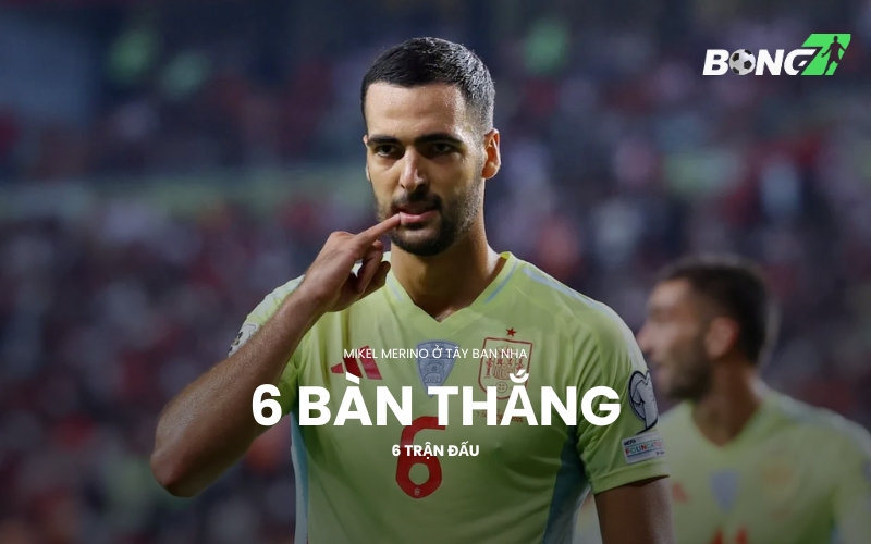 Merino đang là tiền vệ châu Âu ghi bàn nhiều nhất ở cấp độ quốc gia năm 2025