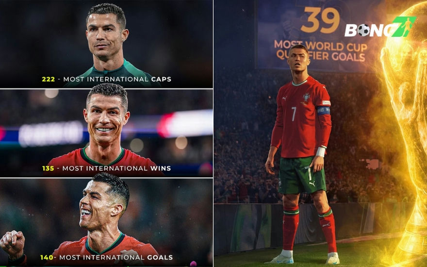 Ronaldo vừa đạt nhiều kỷ lục mới sau hai vòng loại World Cup