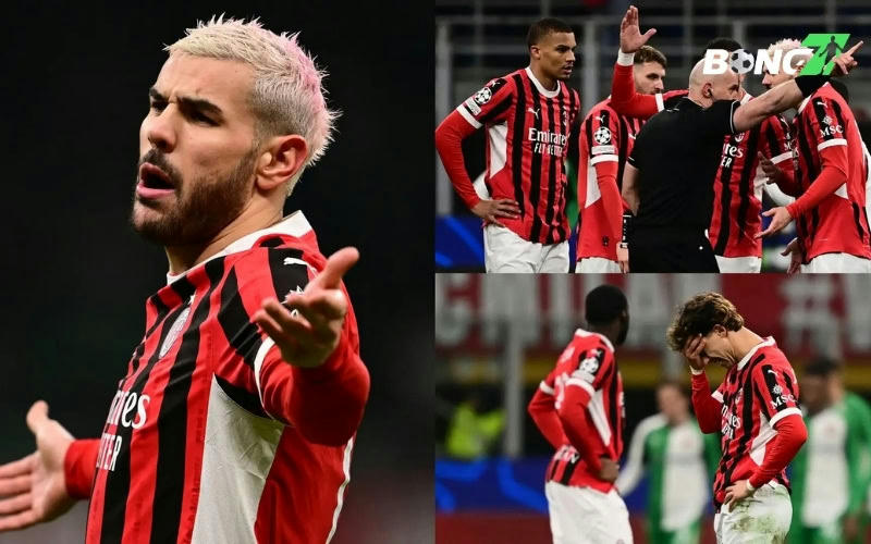 AC Milan bị loại khỏi C1 vì thẻ đỏ của Theo Hernandez